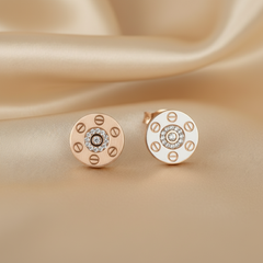 925 Sterling Rosegold Round Studs