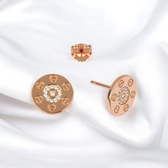 925 Sterling Rosegold Round Studs