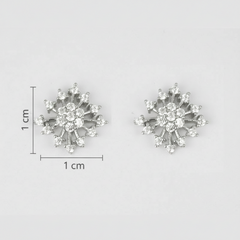 925 Sterling Silver Snowflake Studs
