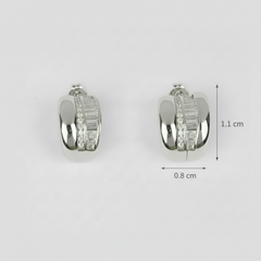Pair of 925 Sterling Silver Huggie Hoop Earrings