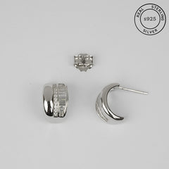 925 Sterling Silver Huggie Hoop Earrings