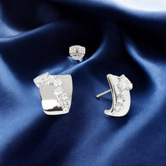 925 Sterling Silver Modern Statement Studs