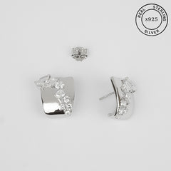 925 Sterling Silver Modern Statement Studs