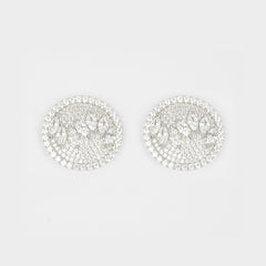 925 Sterling Silver Round Statement Studs
