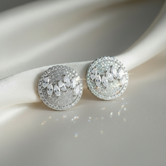925 Sterling Silver Round Statement Studs