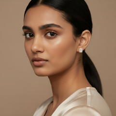 925 Sterling Silver Rosegold Elegance Radiance Studs