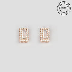 925 Sterling Silver Rosegold Elegance Radiance Studs
