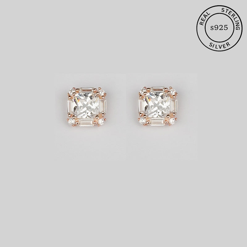 925 Sterling Silver Rosegold Royal Studs