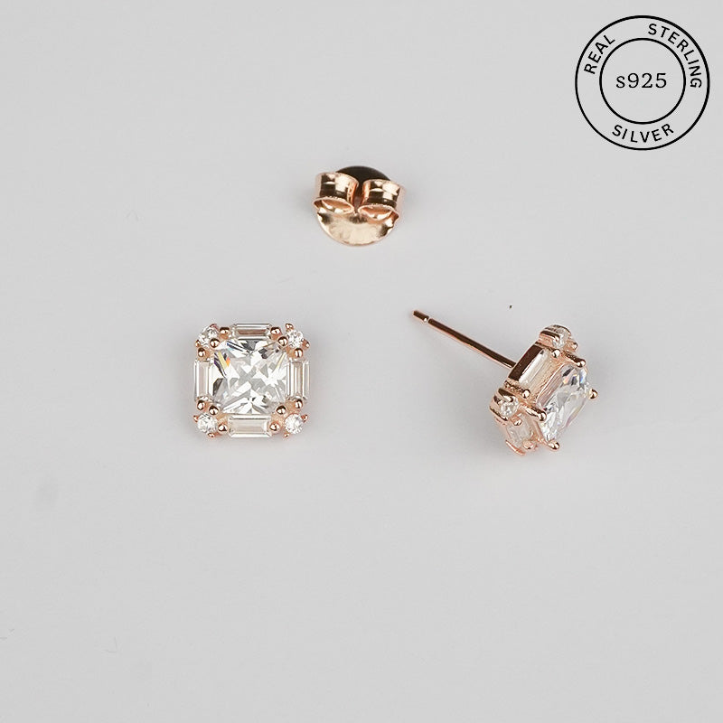 925 Sterling Silver Rosegold Royal Studs