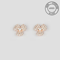 925 Sterling Silver Rosegold Sparkling Studs
