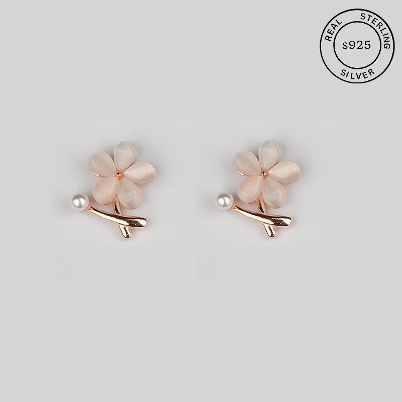 925 Sterling Silver Rosegold Blush Bloom Studs