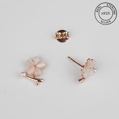 925 Sterling Silver Rosegold Blush Bloom Studs