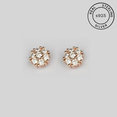 925 Sterling Silver Rosegold Floral Studs