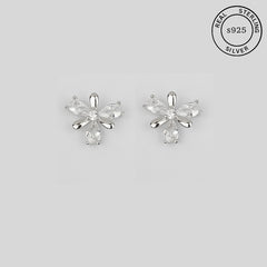 925 Sterling Silver Floral Studs