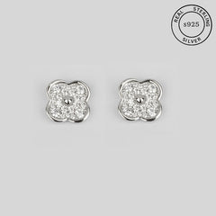 925 Sterling Silver Clover Studs