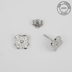 925 Sterling Silver Clover Studs