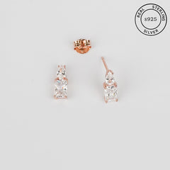 925 Sterling Silver Rosegold Radiance Studs