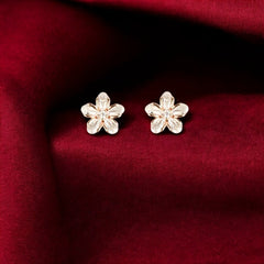 925 Sterling Silver Rosegold Blossom Glow Studs