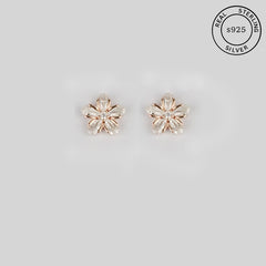 925 Sterling Silver Rosegold Blossom Glow Studs