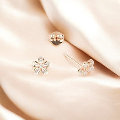 925 Sterling Silver Rosegold Blossom Glow Studs