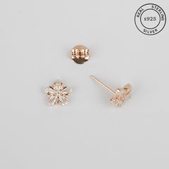 925 Sterling Silver Rosegold Blossom Glow Studs