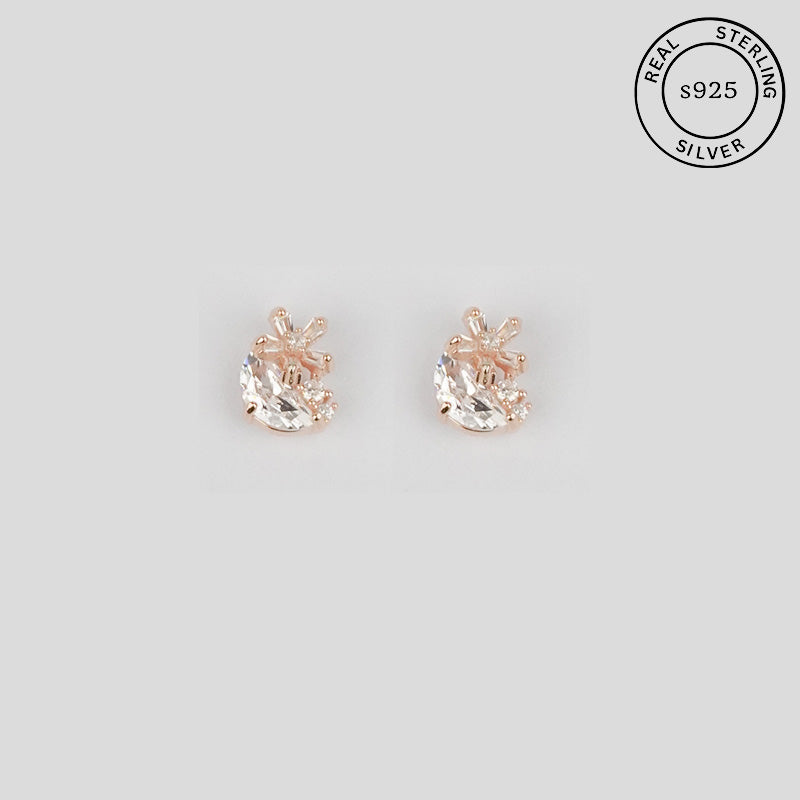 925 Sterling Silver Rosegold Celestial Spark Studs