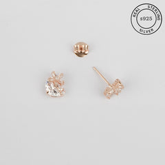 925 Sterling Silver Rosegold Celestial Spark Studs