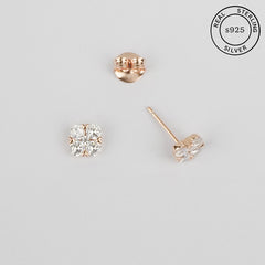 925 Sterling Silver Rosegold Classic Studs