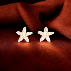 925 Sterling Silver Rosegold Star Studs