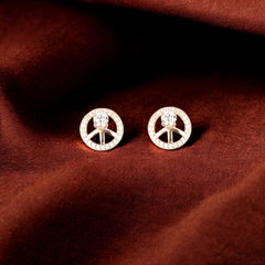 925 Sterling Silver Rosegold Sparkle Studs