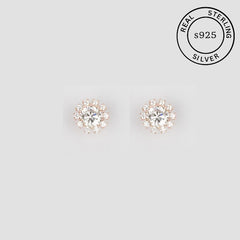 925 Sterling Silver Rosegold Classic Studs