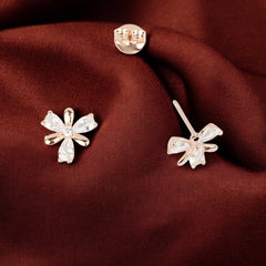 925 Sterling Silver Rosegold Floral Studs