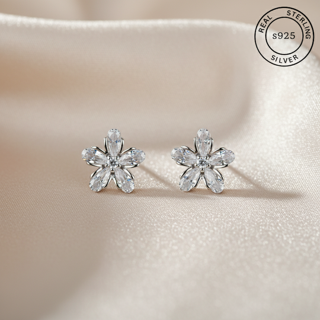 925 Sterling Silver Blossom Glow Studs