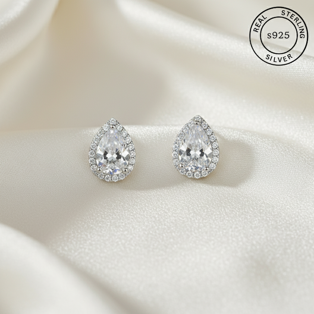 925 Sterling Silver Teardrop Studs