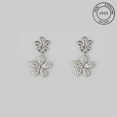 925 Sterling Silver Floral Charm Danglers