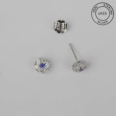 925 Sterling Silver Elegant Sapphire Studs
