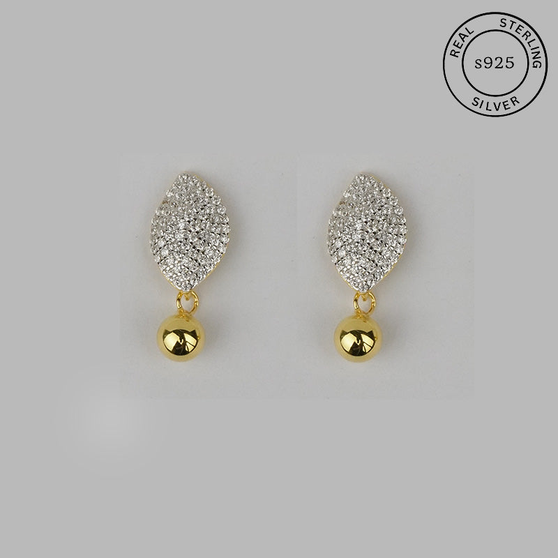 925 Sterling Silver Gold Leaf Drop Dangles