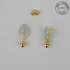 925 Sterling Silver Gold Leaf Drop Dangles