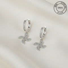 925 Sterling Silver Charm Hoops
 with 'Real Sterling Silver' label.