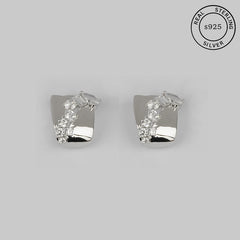 925 Sterling Silver Modern Statement Studs