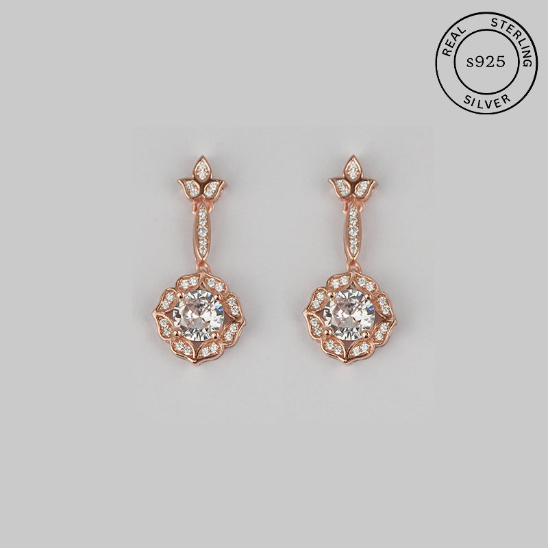 925 Sterling Rosegold Vintage Drop Dangles