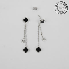 925 Sterling Silver Chick Clover Dangles