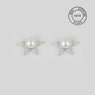 925 Sterling Silver Celestial Pearl Star Studs