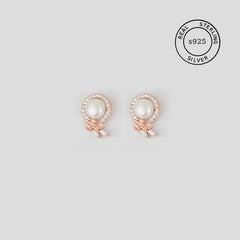925 Sterling Silver Blush Bloom Pearl Studs