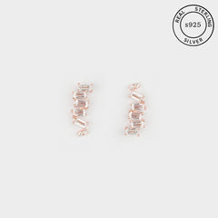 925 Sterling Silver Rosegold Climber Studs