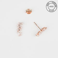 925 Sterling Silver Rosegold Climber Studs