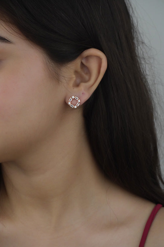 925 Sterling Rosegold Zircon Studs