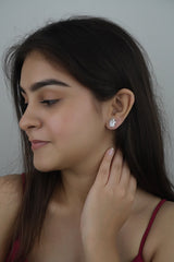 925 Sterling Silver Bow Emerald Cut Studs
