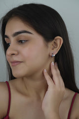 925 Sterling Silver C Shaped Star Hoops