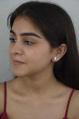 925 Sterling Silver Cushion Cut Studs